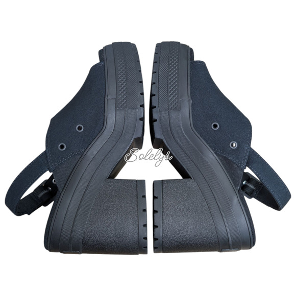 Converse Chuck 70 De Luxe Heel Platform Chunky Strap Sandal Monochrome Black 7.5 - Picture 8 of 9